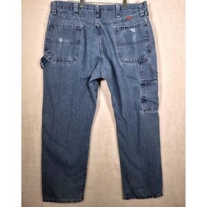 Wrangler Carpenter Jeans Mens 38X30 Distressed Straight Leg Utility Workwear